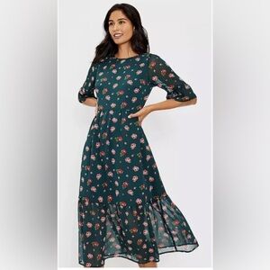 Floral Green Midi Dress